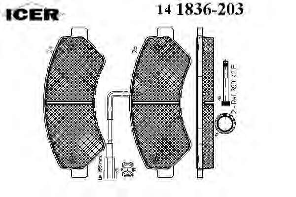 Колодки гальмівні (передні) Citroen Jumper/Fiat Ducato/Peugeot Boxer 06- R16 (з датчиком)