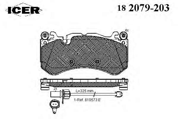Колодки гальмівні (передні) Audi A6 08-18/A7 13-18 (+датчики)