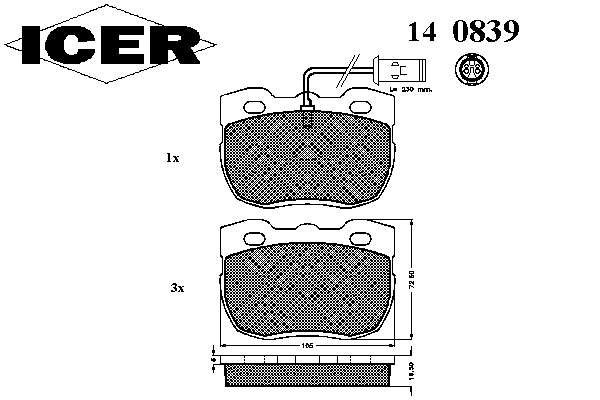 Колодки гальмівні (передні) Land Rover Discovery/Range Rover/Defender 88-98 (+датчик)