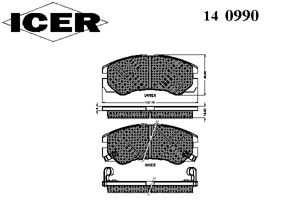 Колодки гальмівні (передні) Opel Frontera/Monterey/Isuzu Trooper 92-04