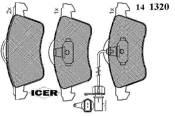 Колодки гальмівні (передні) VW T4 90-03 R15 (+датчик)