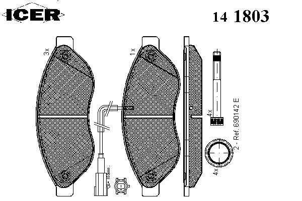 Колодки гальмівні (передні) Citroen Jumper/Fiat Ducato/Peugeot Boxer 06- (+датчик)