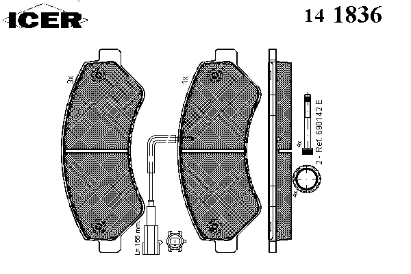 Колодки гальмівні (передні) Citroen Jumper/Fiat Ducato/Peugeot Boxer 06- R16 (+датчик)