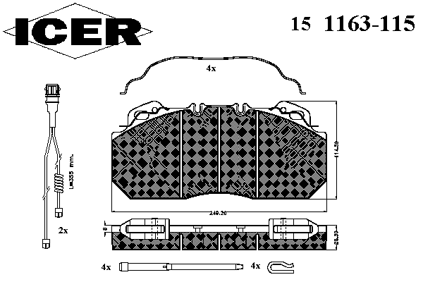 Комплект тормозных колодок, дисковый тормоз