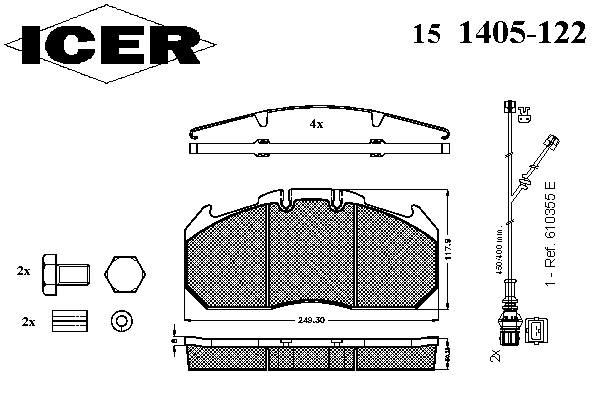 Комплект тормозных колодок, дисковый тормоз
