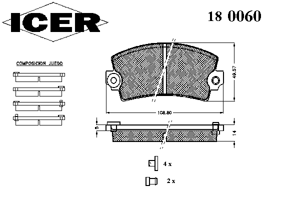 Комплект тормозных колодок, дисковый тормоз