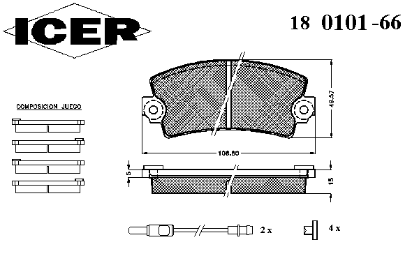 Комплект тормозных колодок, дисковый тормоз