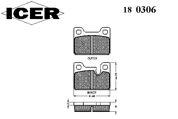 Комплект тормозных колодок, дисковый тормоз