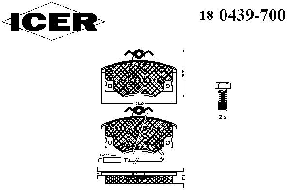Комплект тормозных колодок, дисковый тормоз