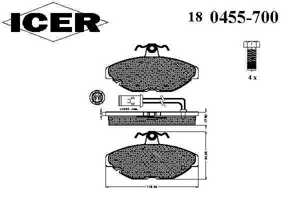 Комплект тормозных колодок, дисковый тормоз