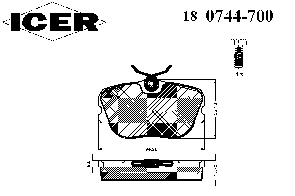 Комплект тормозных колодок, дисковый тормоз