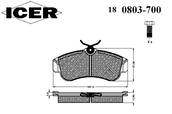 Колодки гальмівні (передні) Nissan Primera 90-02/Almera 00-06