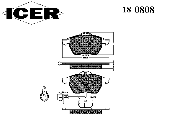 Колодки гальмівні (передні) Audi 100 90-94/Audi A6 94-97 (+датчики)