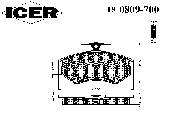 Колодки гальмівні (передні) Audi 80 82-84/90 84-87/100 77-83/VW Passat B2/B3/B4 85-97/Golf 91-99