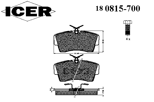 Комплект тормозных колодок, дисковый тормоз