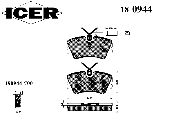 Комплект тормозных колодок, дисковый тормоз