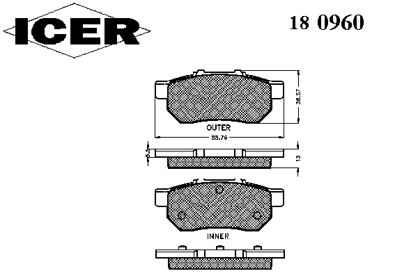 Комплект тормозных колодок, дисковый тормоз