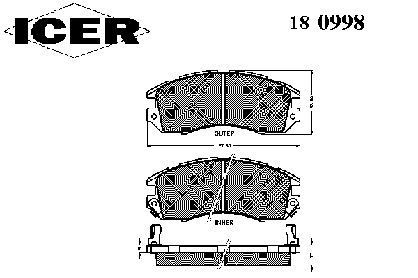 Колодки гальмівні (передні) Subaru Impreza 92-00/Legacy 89-99/Outback 98-