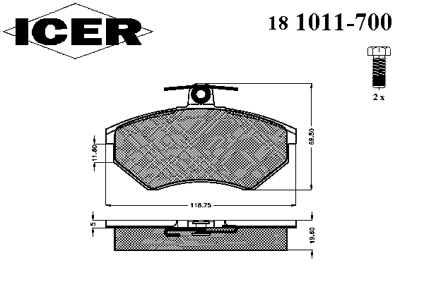 Колодки гальмівні (передні) Audi 80 91-96/A4 94-01/VW Caddy 95-04/Golf 90-02/Passat B3/B4 88-96