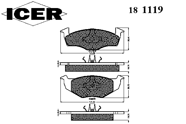 Колодки гальмівні (передні) Seat Cordoba/Ibiza/Toledo 93-02/VW Golf III/Polo 91-02