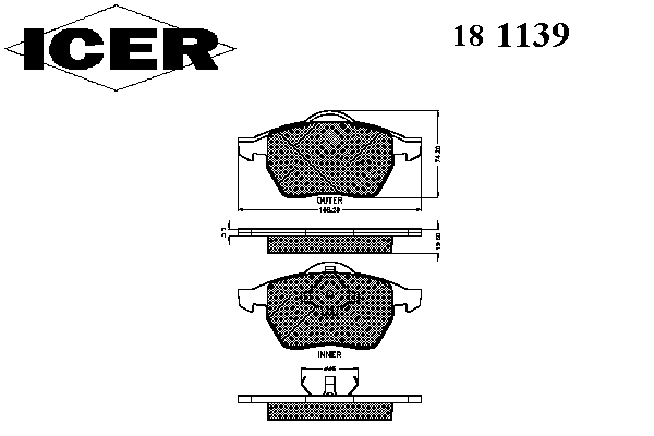 Колодки гальмівні (передні) Ford Galaxy 95-15/Seat Alhambra 96-10/VW Sharan 95-10