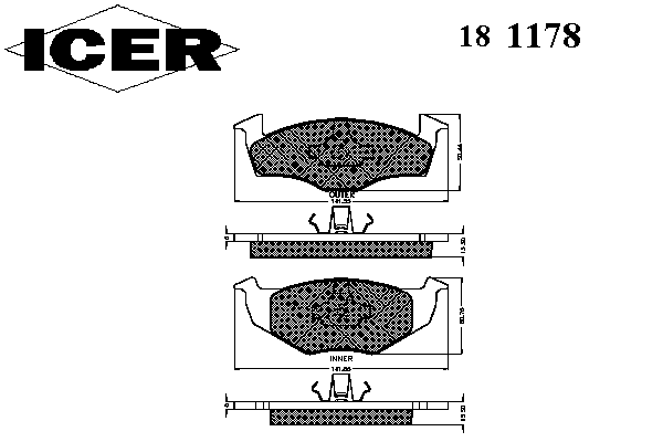 Колодки гальмівні (передні) Seat Cordoba/Ibiza II 93-02/VW Golf III 91-99/Polo 95-02