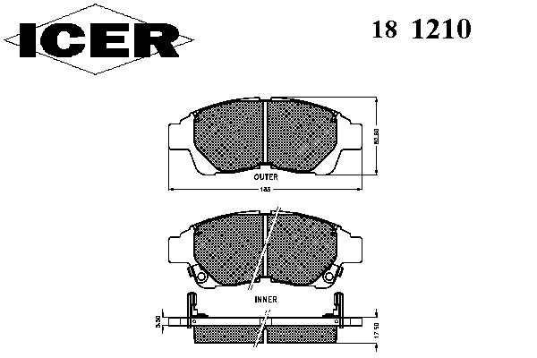 Комплект тормозных колодок, дисковый тормоз