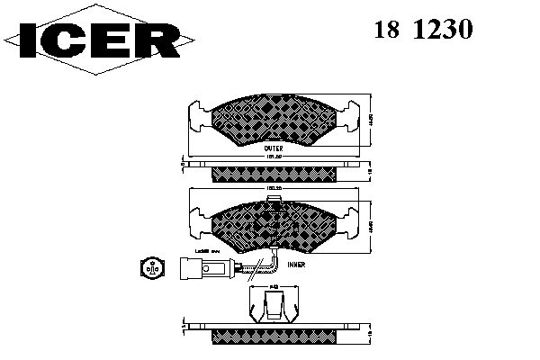 Комплект тормозных колодок, дисковый тормоз