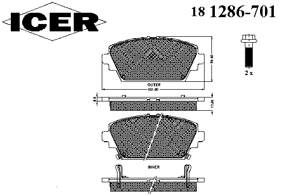 Колодки гальмівні (передні) Honda Accord VI 98-03/Nissan Primera 02-/Almera Tino 00-06