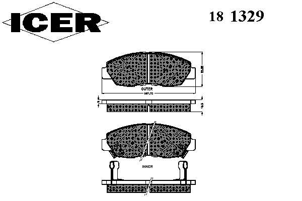 Колодки гальмівні (передні) Honda Civic V/VI 94-01/VIII/IX 05-