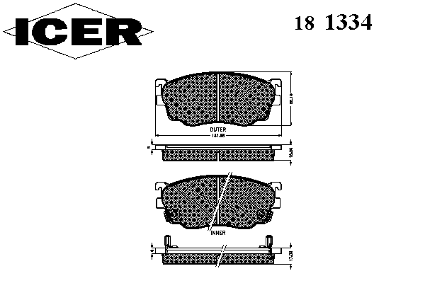 Колодки гальмівні (передні) Mazda 323 F VI 01-04/Mazda 626 V 97-02/Premacy 99-05