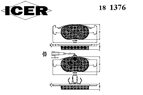 Комплект тормозных колодок, дисковый тормоз