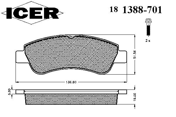 (заміна на 181388-402) Колодки гальмівні (передні) Citroen Berlingo 96-11/C2/C3/C4/Peugeot 00-