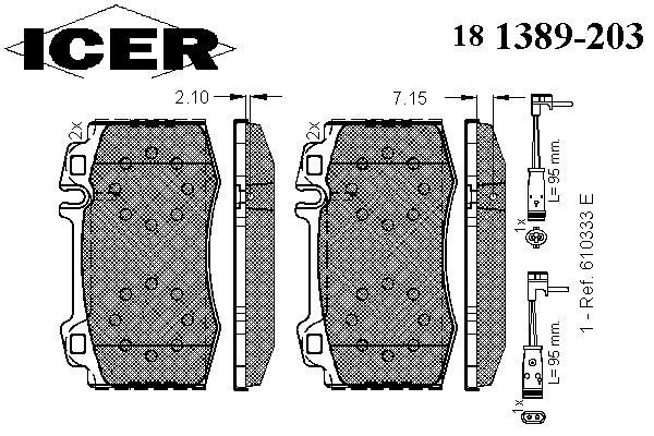 Колодки гальмівні (передні) MB C-class (W203)/E-class (W211)/S-class (W220) 00-09 (+датчики)