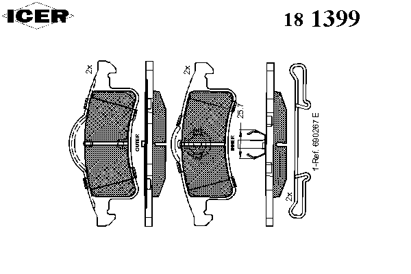 Колодки гальмівні (задні) Jeep Grand Cherokee II 99-05