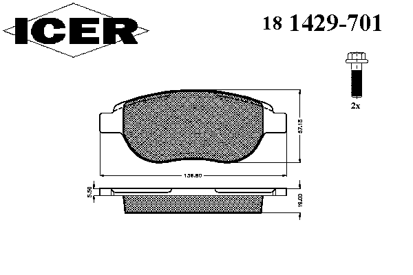 Колодки гальмівні (передні) Citroen C3/C4 02-/Berlingo/Peugeot 307 98-11/Partner 01-08/207 06-15