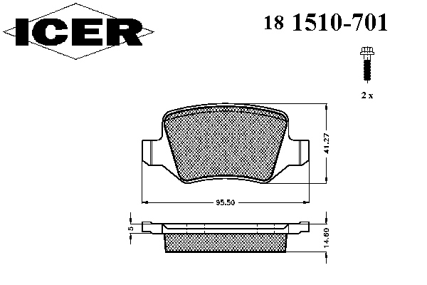 Колодки гальмівні (задні) MB A-class (W168/W169) 97-12/B-class (W245) 05-11/Vaneo (W414) 02-05