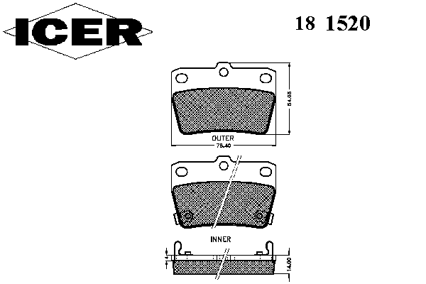 Колодки гальмівні (задні) Toyota Rav4 II 00-05