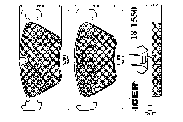 Колодки гальмівні (передні) BMW 3 (E46) 99-07/X3 (E83) 03-11/Z4 (E85/E86) 06-08