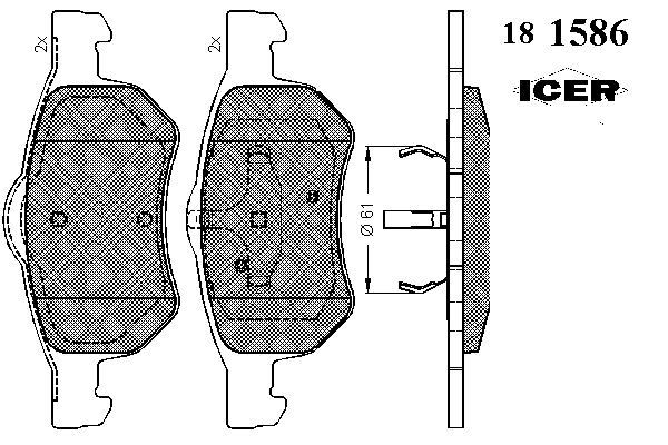 Колодки гальмівні (передні) Сhrysler Voyager 95-08/Dodge Caravan 00-07