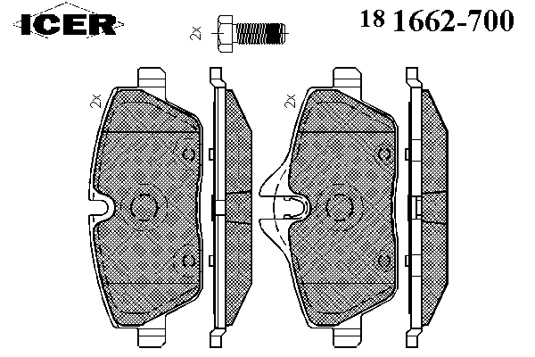 Колодки гальмівні (передні) BMW 1 (E81/E82/E87/E88) 04-13/2 (F45) 14-18
