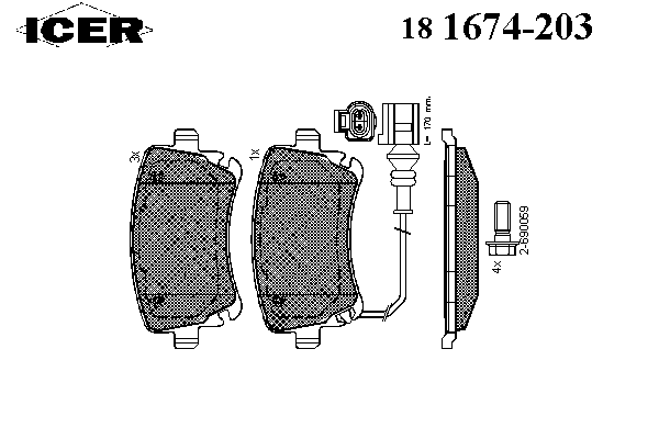 Колодки гальмівні (задні) VW T5 03-15/T6 15- (+датчик) 