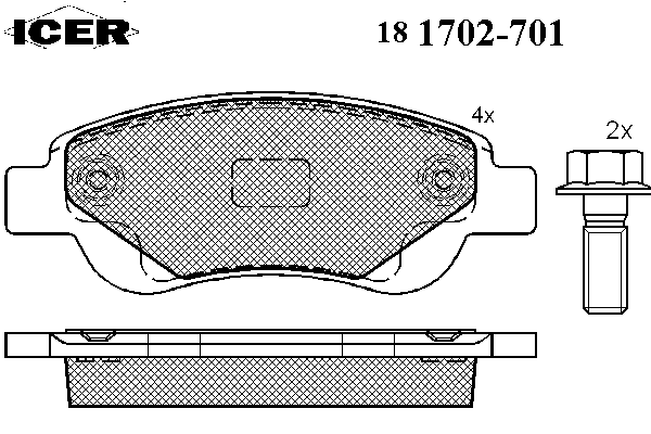 Колодки гальмівні (передні) Citroen С1/Peugeot 107 05-/108 14-/Toyota Aygo 05-