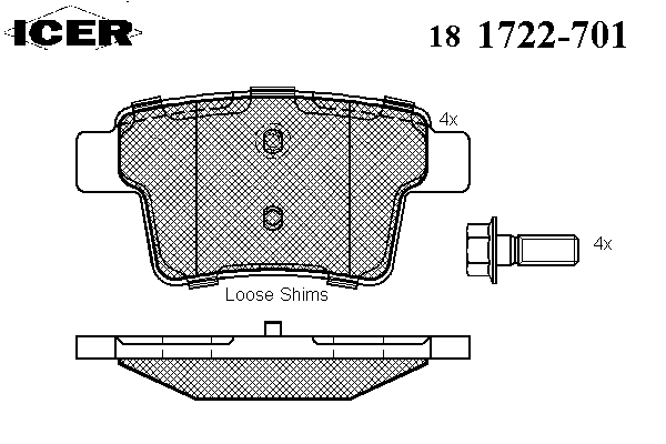 Колодки гальмівні (задні) Ford Mondeo III 00-07/Ford USA Freestyle 04-/Jaguar X-Type 03-09