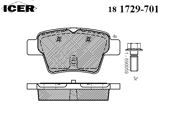Колодки гальмівні (задні) Citroen C4 04-11/Peugeot 207 06-13/307 00-12