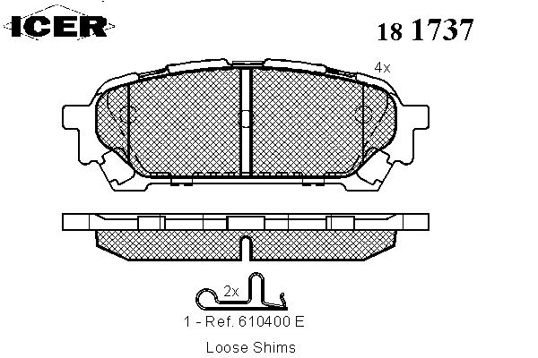 Колодки гальмівні (задні) Subaru Impreza 99-/Forester 02-12/Saab 9-2X 04-06