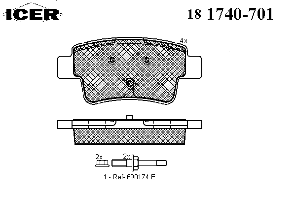 Комплект тормозных колодок, дисковый тормоз