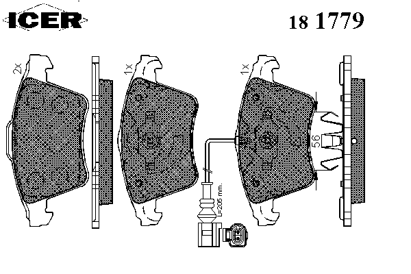 Колодки гальмівні (передні) VW T4 92-03/T5 03-15/T6 15-/Multivan V/VI 03- (+датчик)