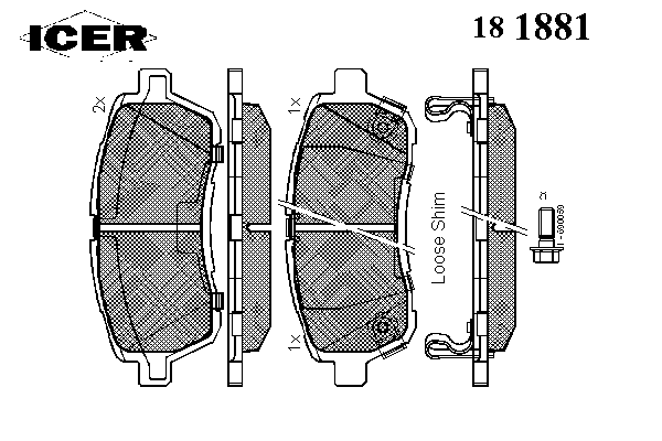 Колодки гальмівні (передні) Ford Fiesta VI 08-/Mazda 2 07-15/Subaru Justy 07-