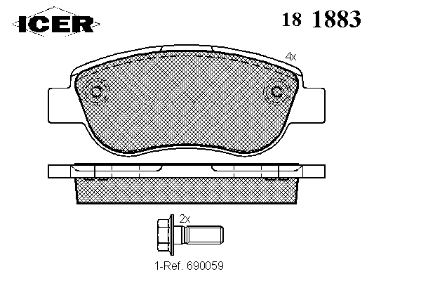 Колодки гальмівні (передні) Renault Megane II 03-/Scenic II 03-08/Fiat Palio 97-/Siena/Albea 01-12
